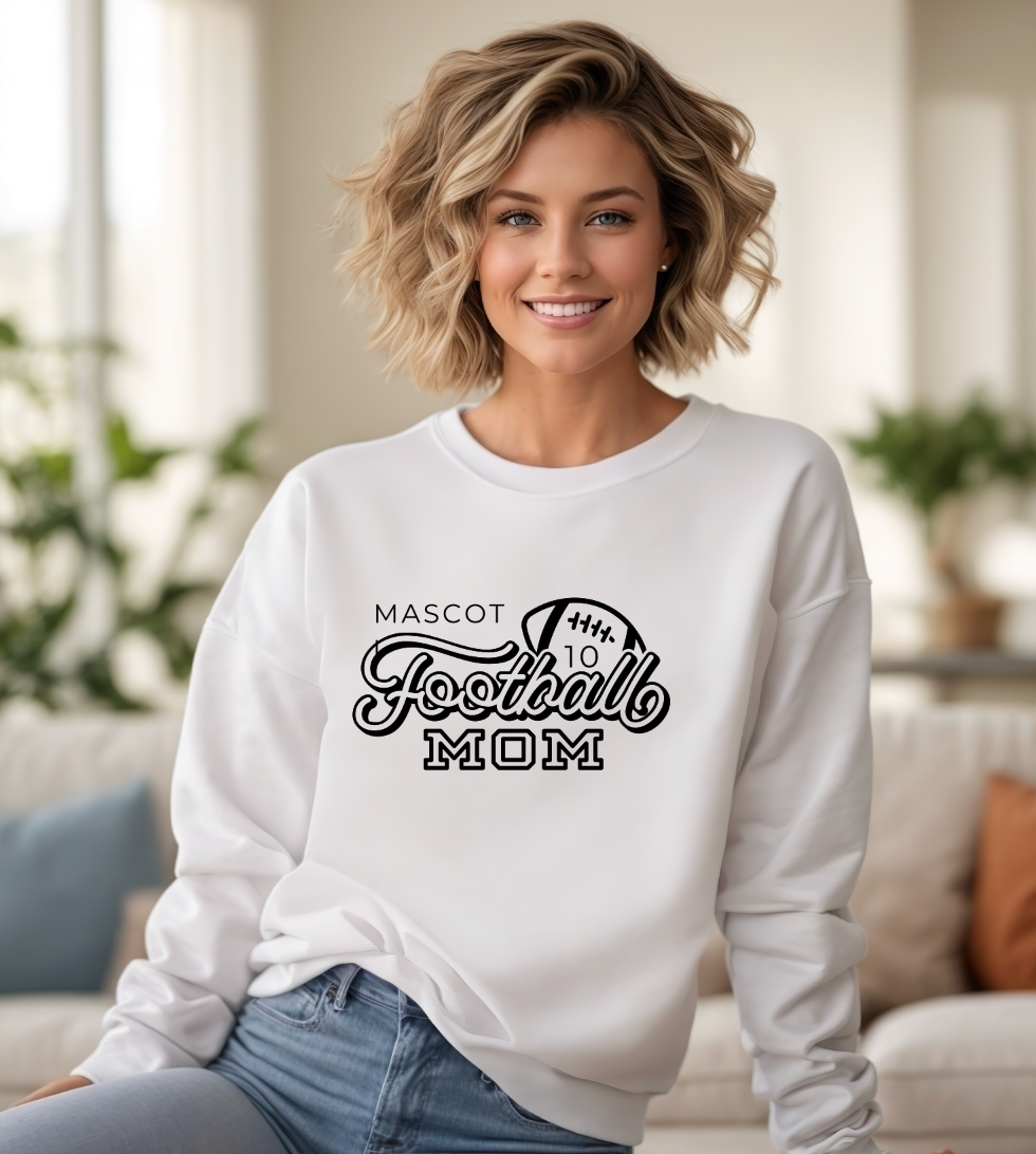 Custom Number Football Mom Pullover