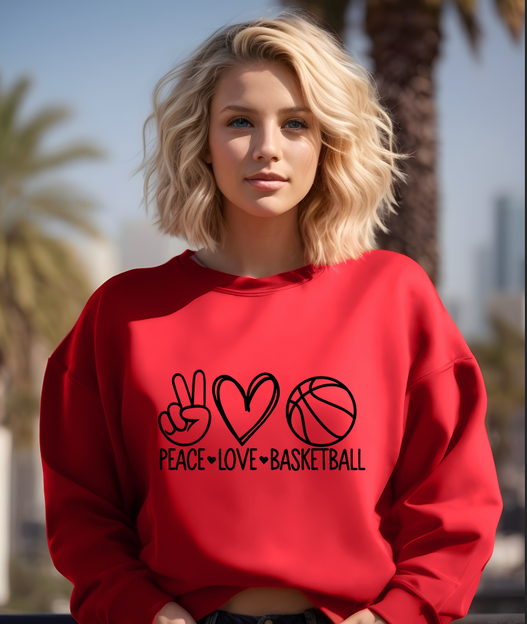 Peace Love Basketball Pullover